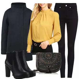 Outfit mit Schwarz Schultertasche Desigual "Happy"