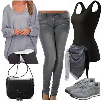 Outfit mit Schwarz/Dunkelblau Adler "Layla"