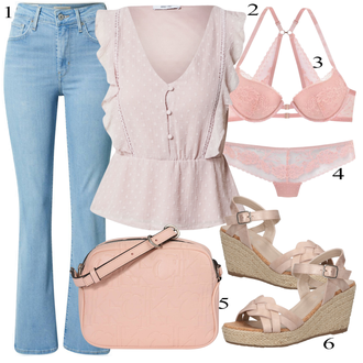 outfit mit Roza/Bež/Modra Torba za čez ramo Calvin Klein Jeans "Poletna oblačila"