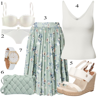 Šifonas apranga su Žalia/Šviesiai mėlyna/Šviesiai žalia Women's Uncategorized About You "Obchodný Outfit"