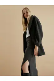 X ahika Ercmen - Slit Midi Knit Skirt