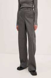 Trenirka iz volnene meanice Curved Leg Pants siva barva, 5018991959