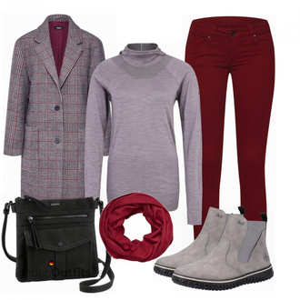 Outfit mit Grau Tigha "Tigha Mantel"