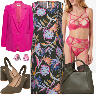 Festlische outfits mit Rot Unterhose Strumpfhalter HUNKEMÖLLER "Olive Abendkombi"