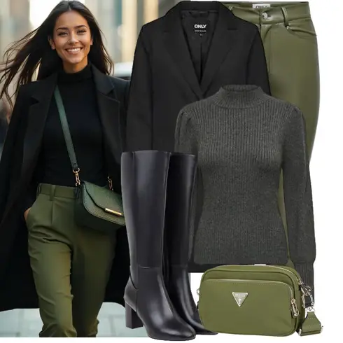 Schwarz/Braun/Weiß Klassischer Stiefel/Spitzer Stiefel/Lammfell Stiefel/Reitstiefel/High Heels Stiefel/Weitschaftstiefel/Langer Stiefel/Kniehoher Stiefel kombinieren