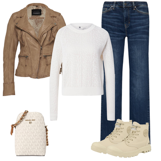 outfit mit Khaki/Siva/Rjava/Bež Plašč/Jakna Oakwood "Pomladna oprava"