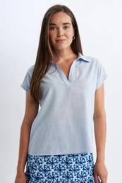 Regular Fit Flame Cotton Short Sleeve Polo Collar Shirt