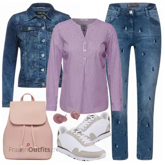 Outfit mit Weiß/Grau Schuh Sneaker WODEN "Perfekt für den Frühling"