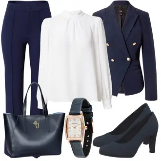 70er Outfit mit Dunkelblau/Blau Hose Große Größe/Bootcut Pant/Hose mit Schlitz/Ausgestellte Hose/Anzughose/Schlaghose/Flared Leggings/Business Hose GAP "Klassisches Frühlings Outfit"Look: Uni, Büro, Coole, Jazz, Schick, Outdoor, 70er