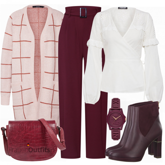 Outfit mit Rot Uhr Armani Exchange "VERO MODA Strickjacke"