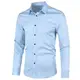 Allthemen Herren Hemd aus Bambusfaser Regular Fit Langarm Bügelleicht Business Hemden Langarmhemd für Freizeit Hochzeit Hellblau M