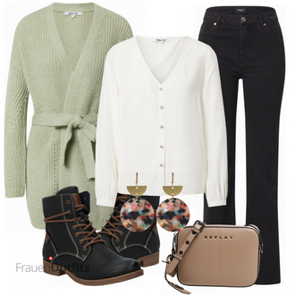 Outfit mit Schwarz Stiefel Tom Tailor "Cooles Herbst Outfit"
