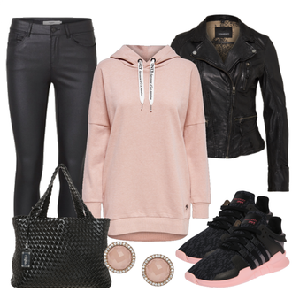 Outfit mit Schwarz/Dunkelbraun/Grau/Dunkelgrün Mantel/Bikerjacke/KunstLederjacke/Lederjacke/Motorradjacke/Vintage Lederjacke Oakwood "ModernStyle"