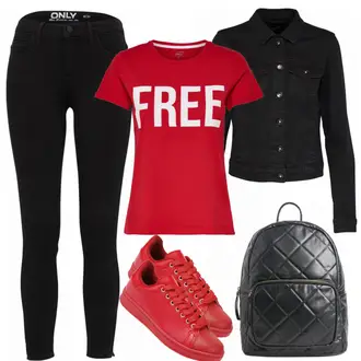 Sport Outfits mit Schwarz Hose Große Größe Only "freestyle"