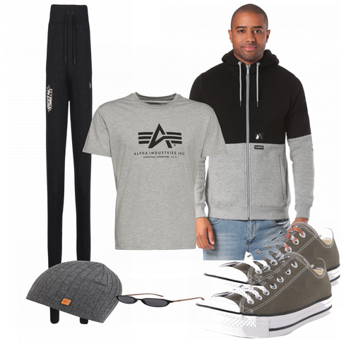 Grau T-Shirt Alpha Industries kombinieren