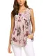 Parabler Damen Sommer Chiffon Top Ärmellose Blusentop Tank Top Elegant Weste Top Shirt Bluse Oberteile