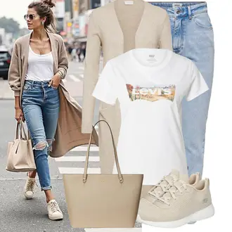 Sommer Vorstellungsgespräch Outfit mit Braun/Beige Shopper-Tasche/Große Tasche/Businesstasche/Tragetasche/Schultertasche/Tasche Büro/Schultertasche/Shopper Polo Ralph Lauren "Toller Look für die Freizeit"