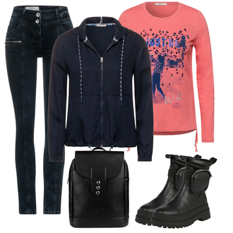 Winter Outfits mit Schwarz Bluse & Tunika Bluse CECIL "Cooles Winter Outfit"