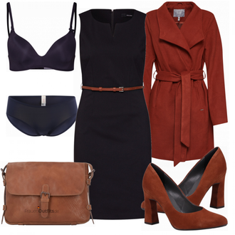 Outfit mit Schwarz/Lila Kleid VERO MODA "VERO MODA"