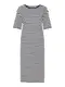 Noisy May Damen Nmmayden 2/4 Dress Noos Kleid, Mehrfarbig (Black Stripes: Bright White), XL EU