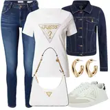 Schwarze Guess Jeansjacken Outfits image