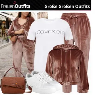 Drip Outfit mit Rot/Dunkelbraun/Dunkelrot/Braun Bomberjacke/Kapuzenjacke/Samtjacke/Sweatmode/Mantel guido maria kretschmer curvy "Alltagsoutfit"