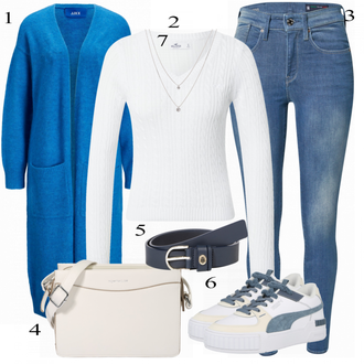 Outfit sa Bijela Pletenina Hollister "Outfit za jesen"