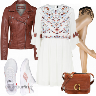 Outfit mit Rot Lederjacke Freaky Nation "Schöner Sommer Look"