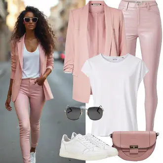 Glamoureus Outfit met roze/oranje Elegante Blazer/Oversized Blazer/Boyfriend Blazer/Lederen jas/Leren Herenjas/Blazerjas/Korte Blazer/Blouse Blazer/Lange Blazer TWINSET Milano "Vrijetijdsoutfit"Look: Stijl, Smart Casual, Elegant, Chique, Edele, Glamoureus, Extra groot, Klassiek, Elegante, Preppy, Werkkleding, Licht, Trendy, GoGo
