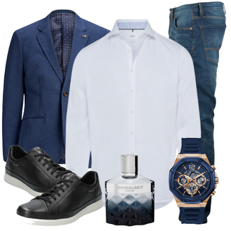Outfit mit Blau Sneaker Mephisto "Business Outfit"