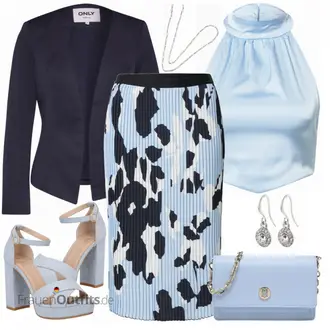 Hochzeitsgast Outfit mit Hellblau/Blau High Heel/Sandalen Mit Blockabsatz/Sandalette/Plateau Sandale/Sandalen Mit Absatz/Spangenschuh/Sommer Schuh About You "Perfekt fürs Date"