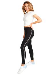 Woman's Women's Leggings Gaiters Side Stripe High Waisted ULD-0002K-A400