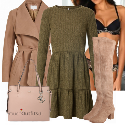 Dunkelgrün Kleid Große Größe/Strickkleid/Langärmliges Winterkleid/Pulloverkleid/Tweed Kleid/Winter Strickkleid/Strick Große/Strickjacke Tracht/Kaschmir-Strickjacke/Strickjacke Gefüttert/Lange Strickjacken/Rundhals-Strickjacke/Stehkragen-Strickjacke/Winter Strickjacke/Wolle Strickjacke Hailys kombinieren mit Braun/Beige Overknee Stiefel/Flache Overknee Stiefel/Kniehoher Stiefel/Leder Overknee Stiefel/Langer Stiefel About You