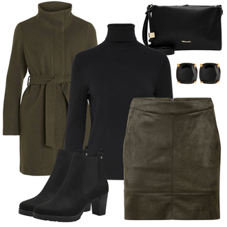 Stil Outfit sa Crna Chelsea Gležnjača/Kožna Jakna/Kožna gležnjača/ljetna gležnjača/Podstavljena Gležnjača/Gumena Gležnjača Tamaris "Jesenski Outfiti"