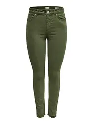ONLY Damen Jeans onlBLUSH MID SK ANK RAW Colour - Skinny Fit - Grün - Kalamata, Größe:M - L 30, Farbe:Kalamata (15183652)