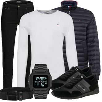 Outfit mit Schwarz Hose Jack & Jones "Alltags Outfit"