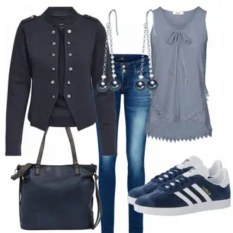 Gazelle Outfit mit Grau Sneaker Adidas Originals "DarkTemptation"
