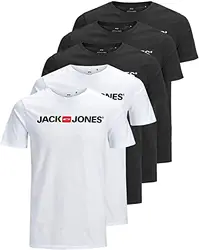 JACK & JONES Herren 5er-Pack T-Shirts aus Baumwolle in vielen Farben und Styles (Corp Mix 2, XL)