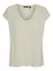 VERO MODA Damen Einfarbiges Stretch T-Shirt Basic V-Neck Top Oberteil Tief Angesetzte Schultern VMFILLI