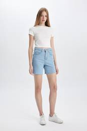High Waist Cut Out Jean Shorts