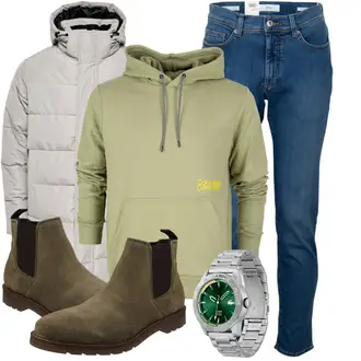 Winter Outfits 80er mit Dunkelgrün/Grün Armbanduhr/Uhrwerkzeug/Uhrenbatterie/Kettenuhr/Smartwatch Lacoste "Winter Outfit"Look: Rap, Metal, Italienische, Maritim, Metallic, Nerd, Elegant, Steampunk, Smart Casual, Retro, 80er