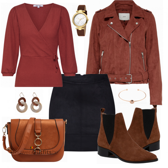 Winter Outfits met rood Horloge ESPRIT "Vero Moda"