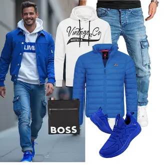 Konzert Winter Outfit mit Creme/Weiß Vintage Hoodie WOTEGA "Freizeit Outfit"Look: Hütten, Strandtag, Konzert, Pop Konzert