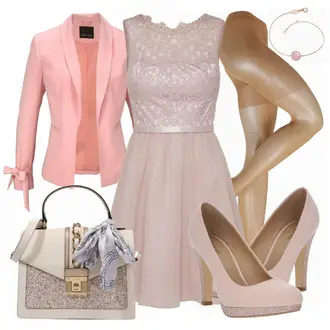 Outfit mit Grau/Rosa CocktailKleid Laona "Laona"