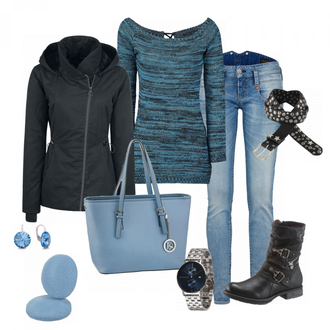 Winter Outfits Festlich mit Blau/Grün/HellBlau/Türkis Ohranhänger/Ohrhänger Spark "BlauSchwarz"Look: Elegant, Ausgefallene, Retro, 80er, Old Money, Festlich, Classic, Prinzessin, Maritim