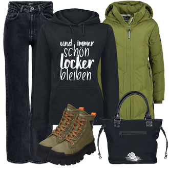 Outfit mit Schwarz sprüche "Perfect Voor De Winter"