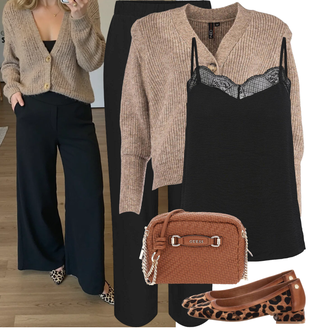 Outfit met zwart Crop Top Kant Pieces "Modieuze lente-outfit"