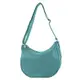 modamoda de - T222 - ital. Umhängetasche Schultertasche aus Leder, Farbe:Petrol