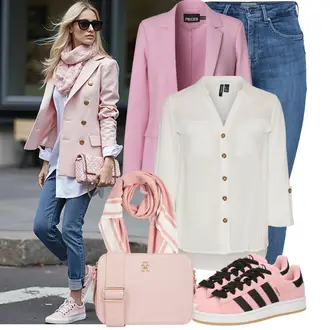 Pohřeb Outfit s Šedá/Khaki/Bílá/Hnědá/Béžová/Světle zelená Tunikové Tričko/Halenka S 3/4 Rukávem/Blůza s nášivkou na lokti/Oversize Muselínová Blůza/Kožená bunda/Blůza s knoflíčkem Vero Moda Tall "Módní jarní outfit"Look: Bar, Křest, Svátek cukru, Pohřeb, Svátost oltářní, Biřmování, Galavečer, Opera, Párty, Popový koncert, Škola, 40. narozeniny, 50. narozeniny, Den na pláži, Koncert, Festival, Narozeniny