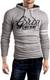 Grin&Bear Slim FIT T-Shirt Langarm Hemd, Grau Signatur-Print, Größe M